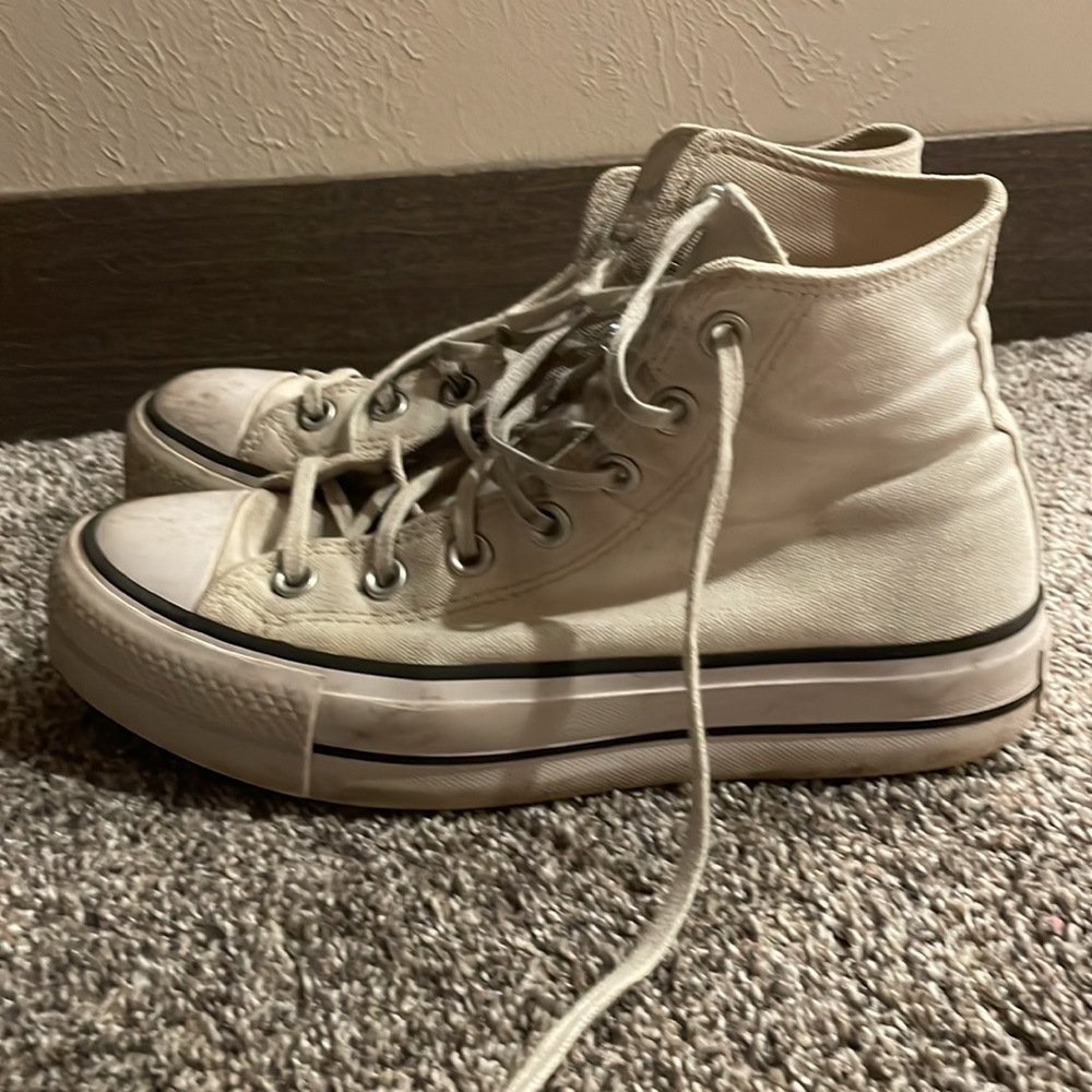 SOLD White Platform Converse